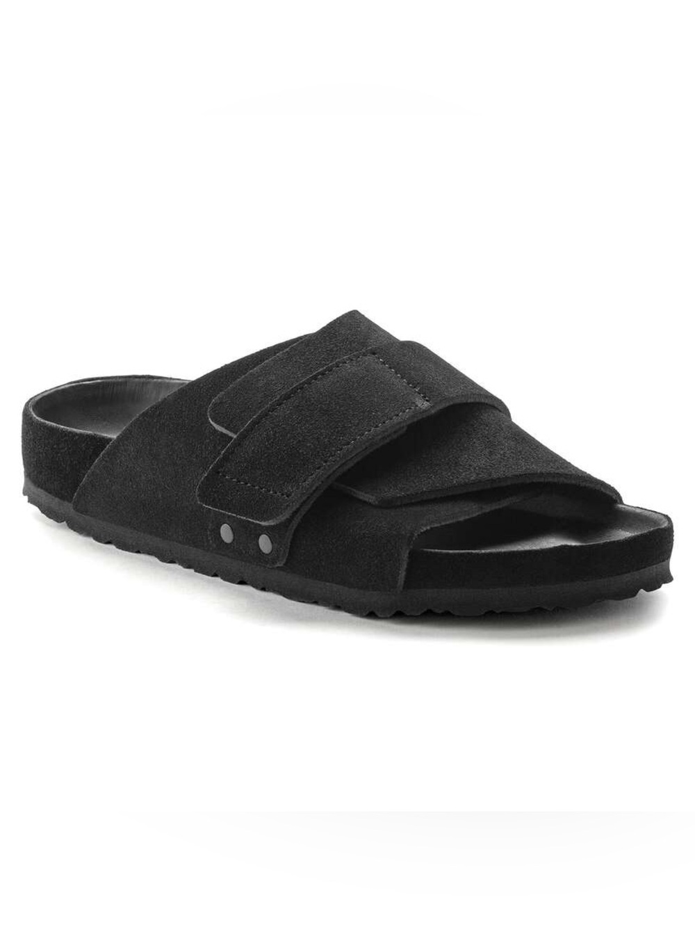 BIRKENSTOCK Kyoto Suede Leather Black Sandals Size 38